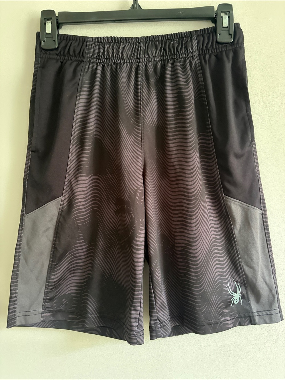 Spyder Black and Gray Boys' Athletic Shorts